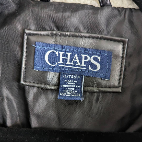 Chaps Black Faux Leather Moto Womens Jacket XL - Picture 8 of 8